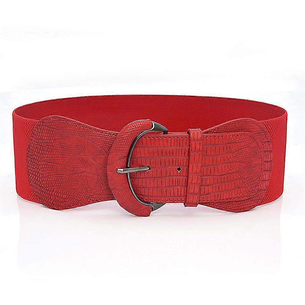 Naisten nahka leveä vyötärövyö säädettävä joustava cinch-vyö joustavat vyöt mekkoon