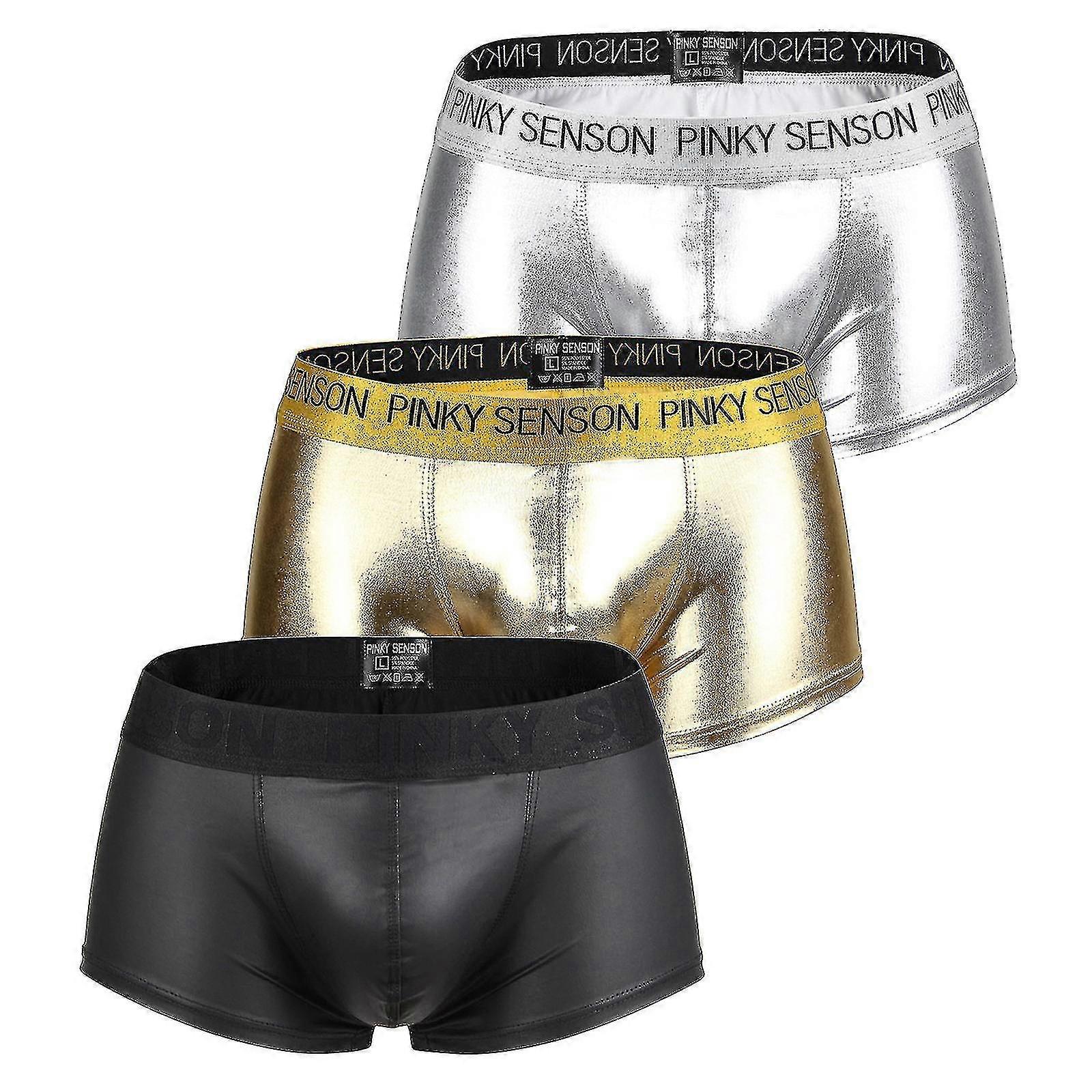 Underkläder Boxer Trosor för män Läder Big Bag 3st
