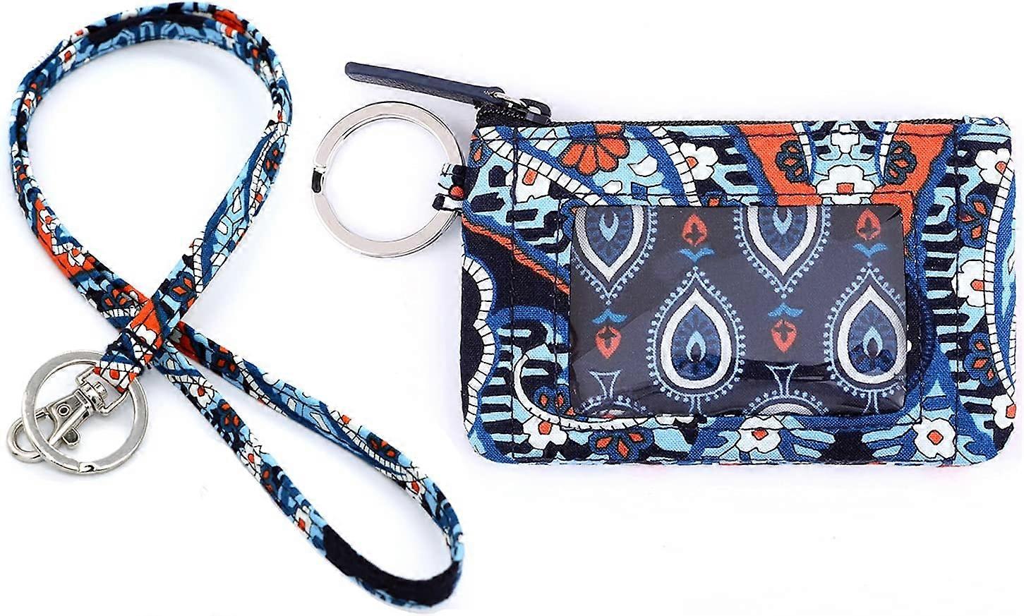 Lanyard with Zip Id Case (Navy-A199)