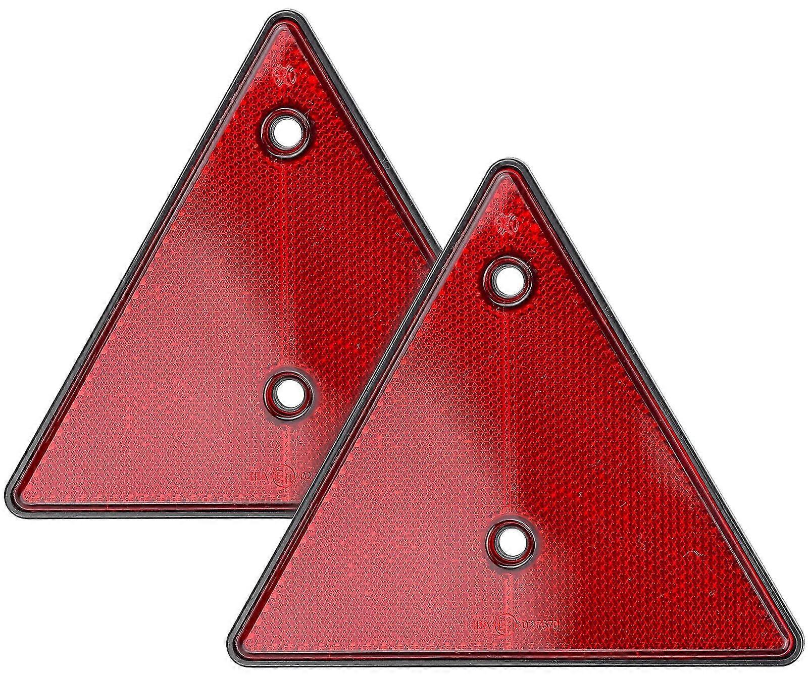 2pcs Red Triangle Reflector Reflectors--triangle Signal Reflector Screw Fixed For Trailer Caravan Truck Tractor Vehicle
