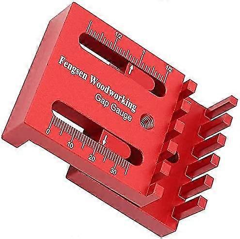 Wooden Tenon Ruler Depth Gauge Sawtooth Ruler Woodworking Measuring Tool Red