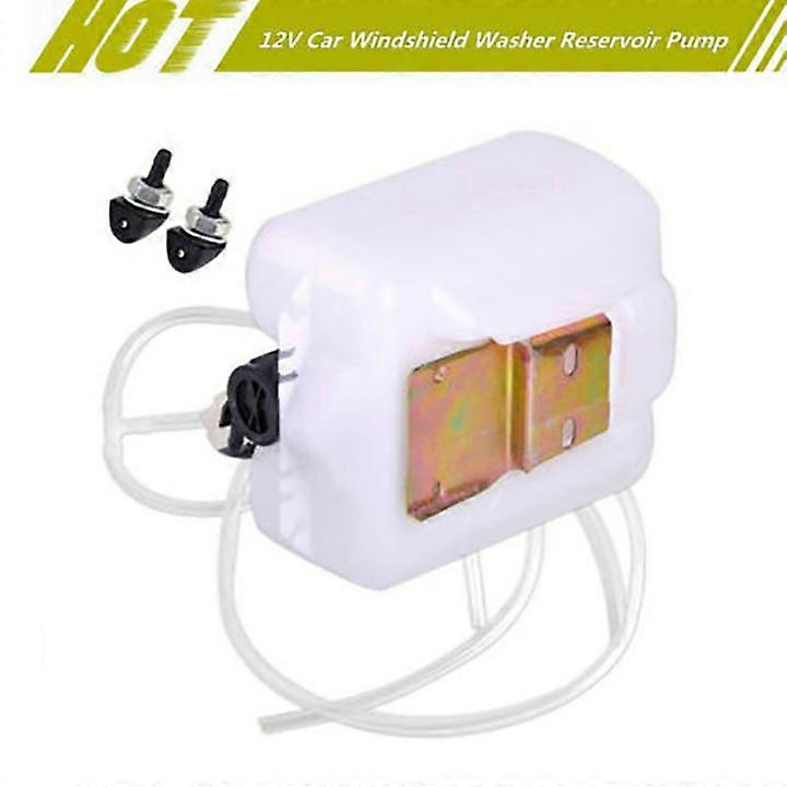 12V Car Washer Bottle Tank 12V 2-pin with 12V pump pipe, high reliability universal jet