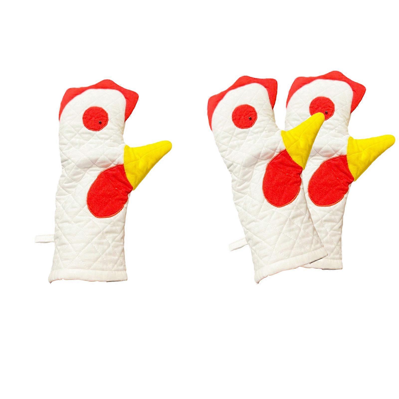 Tuppformade ugnshandskar, Ugnshandske Set, Innovativa tuppformade handskar, Vänlig och säker köksgrill, 100% ny