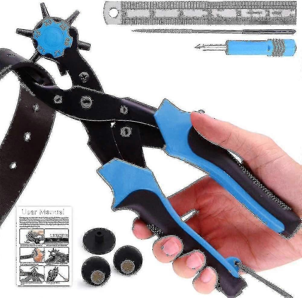 Leather Hole Punch, Belt Hole Puncher - Upgraded Version With Hole Size Dial
