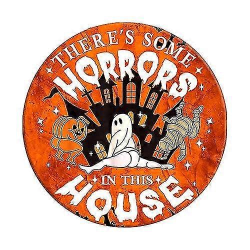 Haunted House- Halloween Ghost Front Door Sign with Humorous Welcome Design