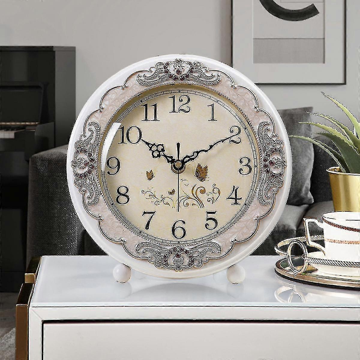 Vintage Table Clock, Retro Non-ticking European Style Beside Mantle ...