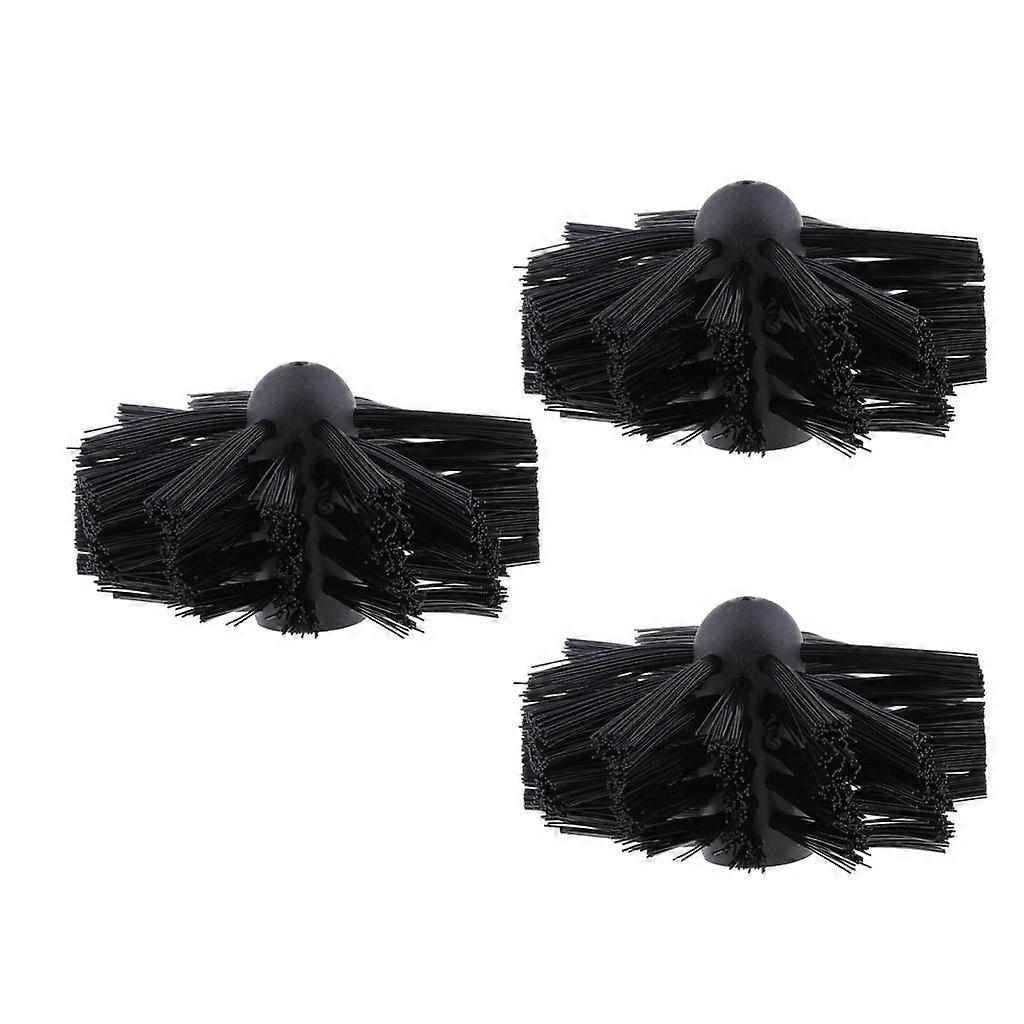 3個の煙突リントリムーバーナイロン毛クリーニングブラシヘッド直径100mm