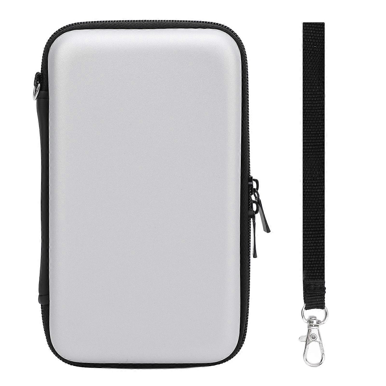 Protective Hard Shell Carrying Case for New 2DS XL 2DS LL New 3DS 3DS with 8 Slot Console Travel Pouch Silver