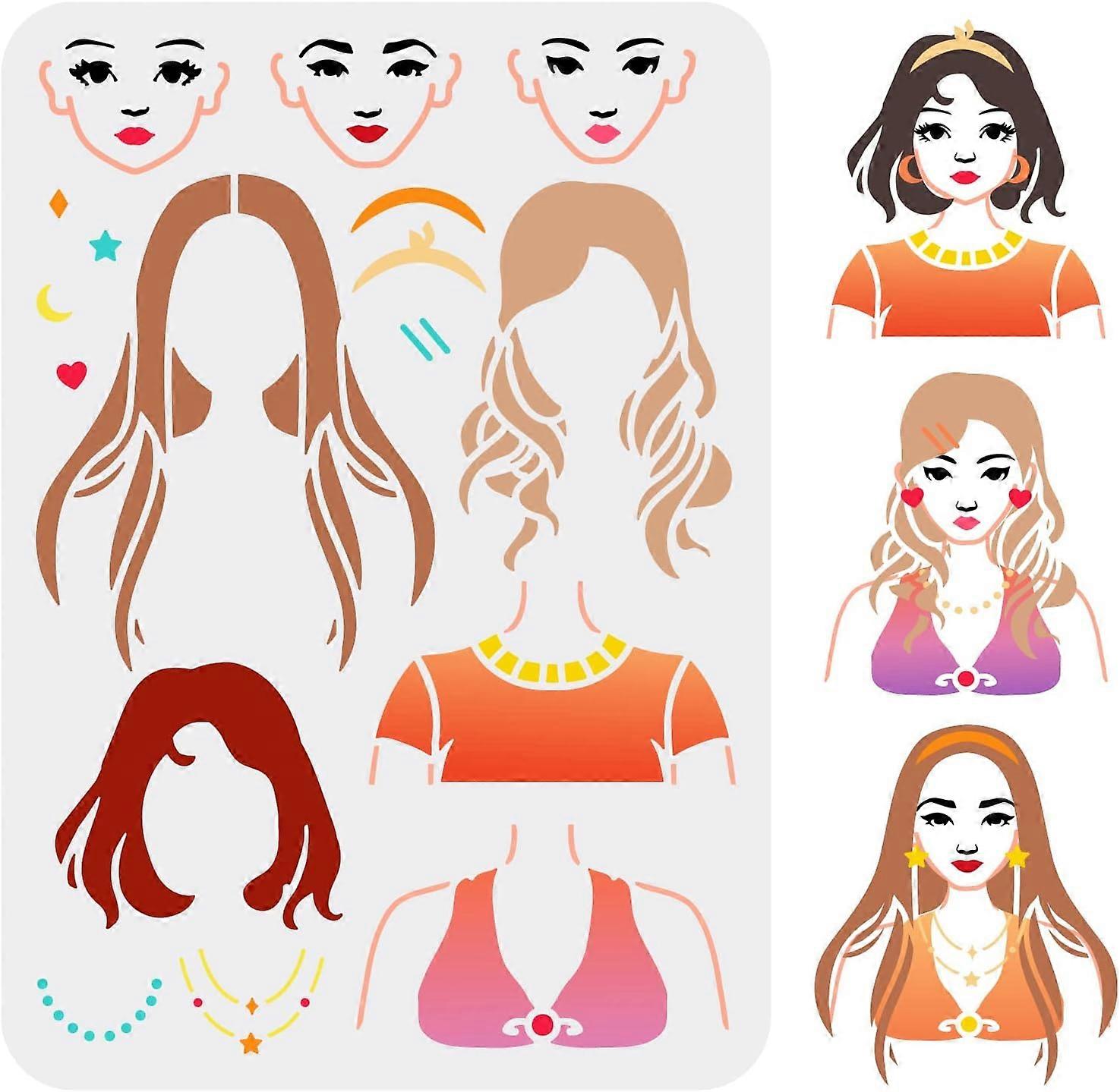Facial Features Dress-up Painting Stencil 8.3x11.7inch Reusable Portrait Image Design Drawing Template Bighead Maker Painting Stencil DIY Costume Pain