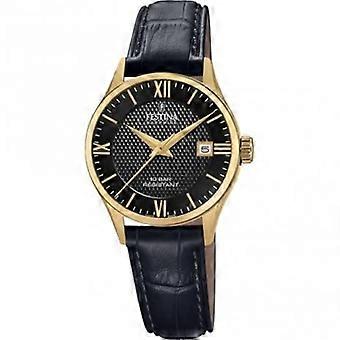 Montre Festina Swiss Black Boîtier Or 29mm