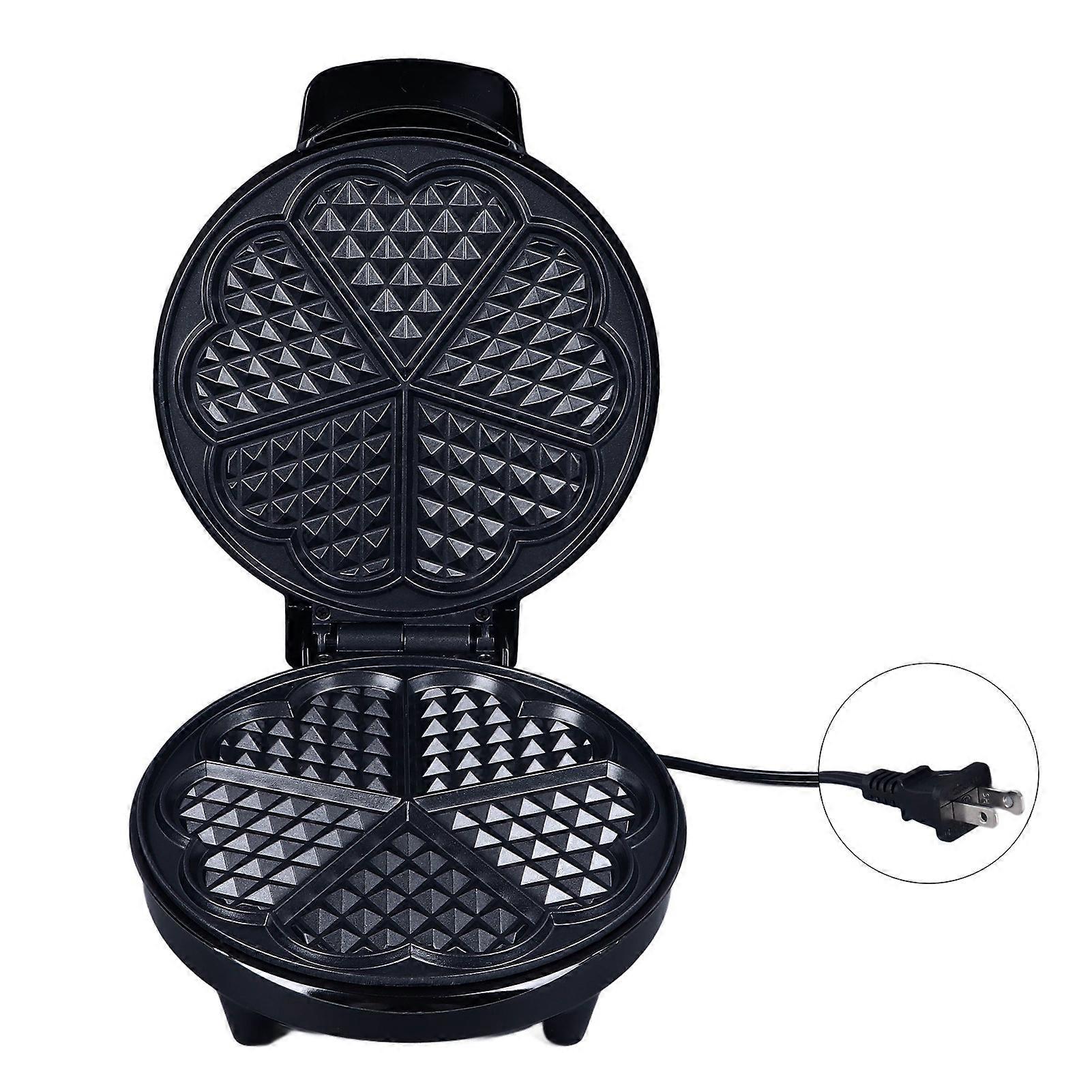 1200W Waffle Maker Makes 5 Heart Shaped Waffles Non Stick Surface Temperature Control Breakfast Bread Machine Sandwich Machine