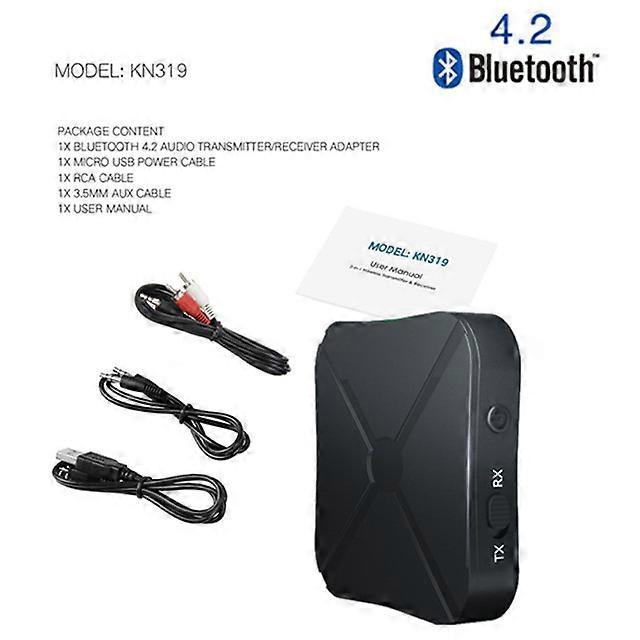 PzzPss Bluetooth 5.0 4.2 Receiver and Transmitter Audio Music Stereo Wireless Adapter RCA 3.5MM AUX Jack For Speaker TV Car PC
