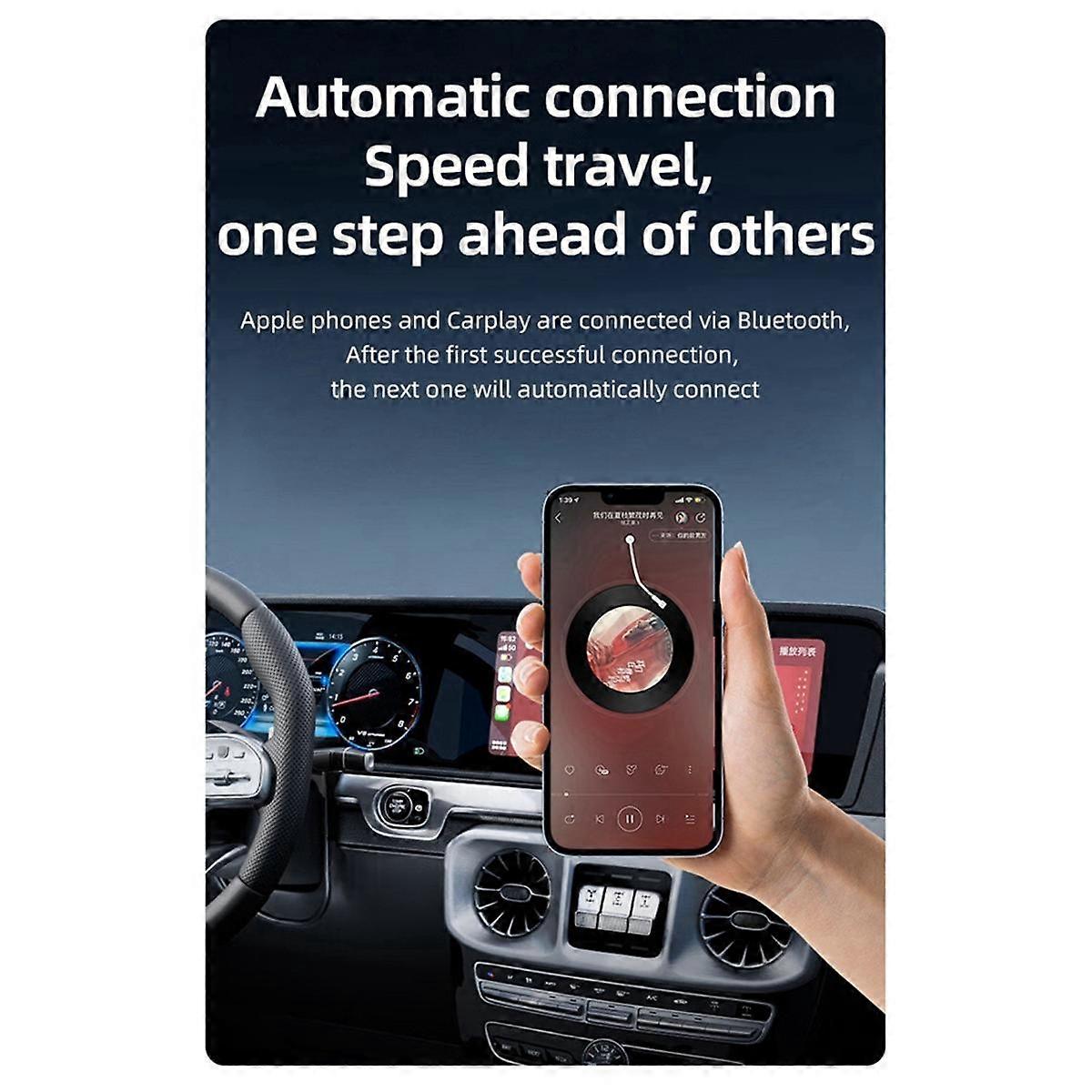 USB/Type C 2 in 1 Wireless CarPlay Adapter Wired to Wireless Carplay Mini Box for USB/Type C Dongle