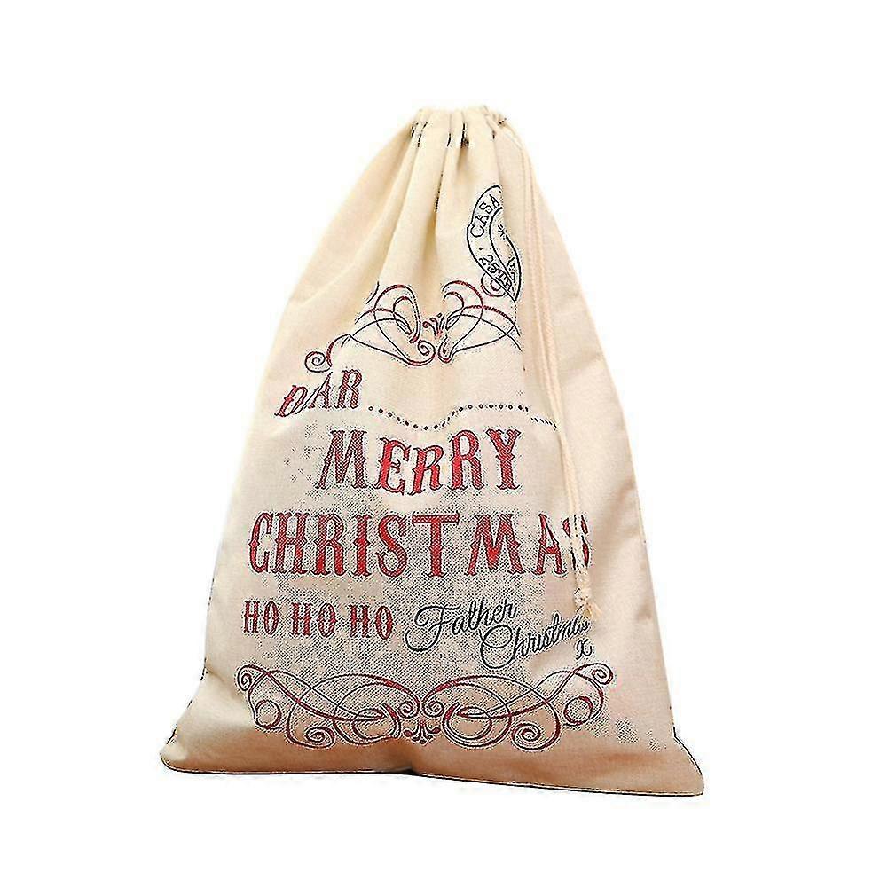 Large Drawstring Linen Gift Bag Candy Presents Storage Container For Christmas_h