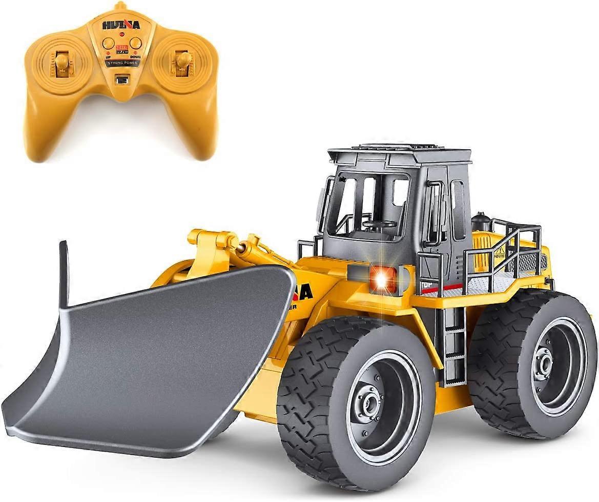 KATEA RC Truck Remote Control Snow Plow 6 Channel 2.4G Alloy Snow Sweeper Vehicle 4WD Tractor Toy with Lights for Kids