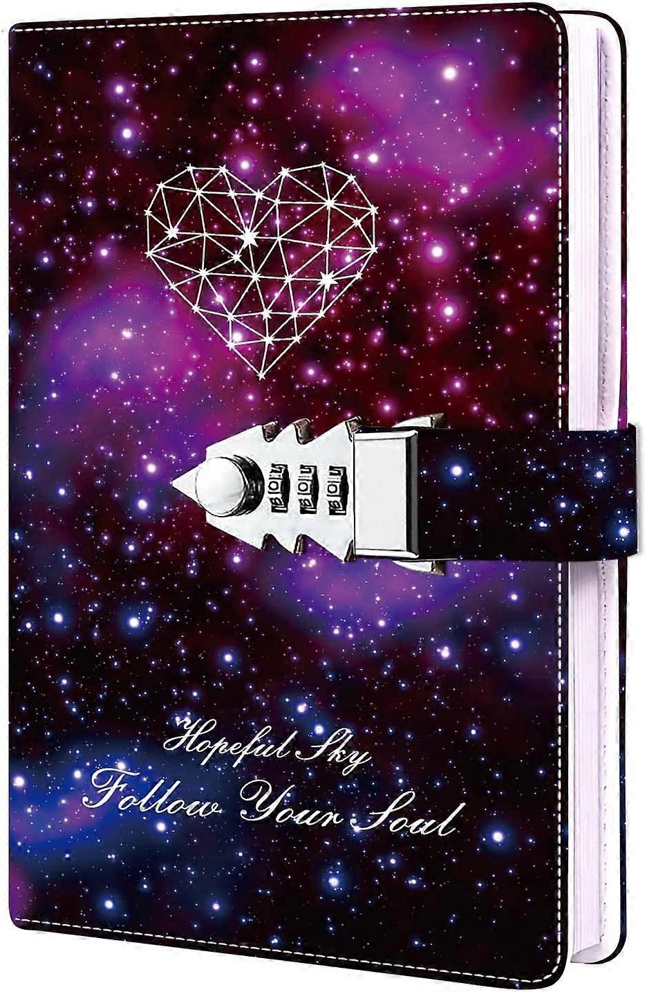 Lock Journal Combination Lock Writing Travel Diary A7 Mini Notebook