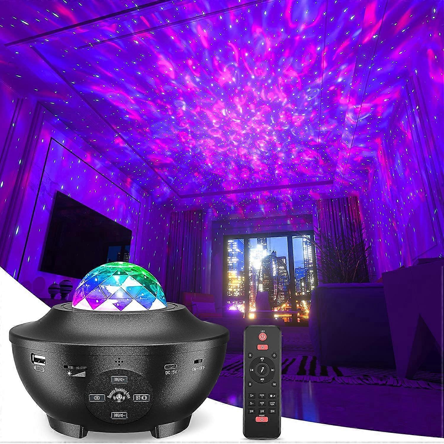 Galaxy Projector, Star Projector with 10 Color Mode 3 in 1 Waves Nebulae Stars Decoration Lights with Remote Control, Baby Night Light with Timer, Blu