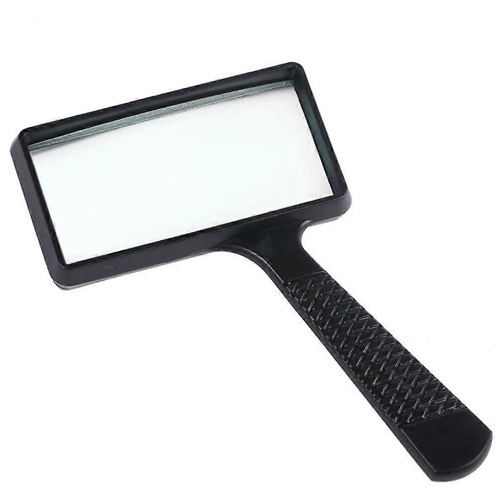 Handheld Rectangle Magnifier Magnifying Thick Glass Optical Lens Reading Loupe