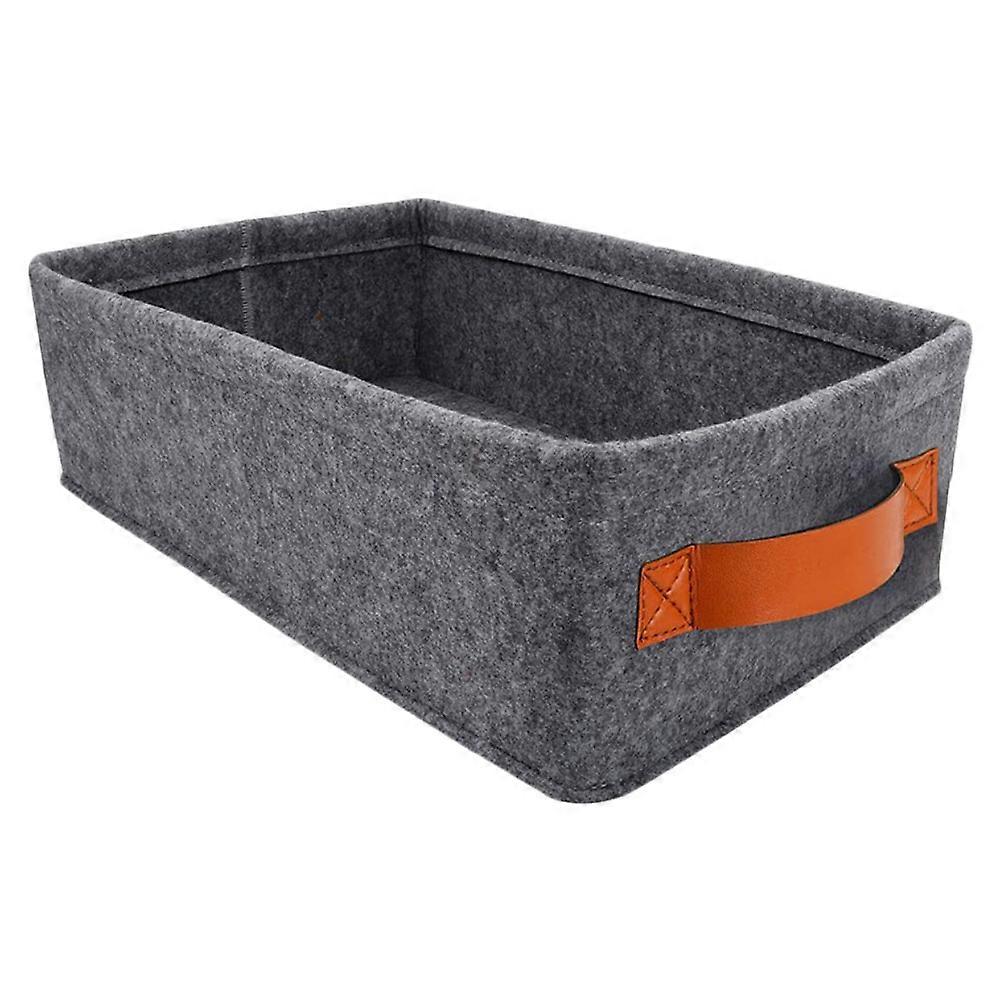 1 Pc Folding Storage Basket Rectangular Container Home Simple Storage Box (Grey)