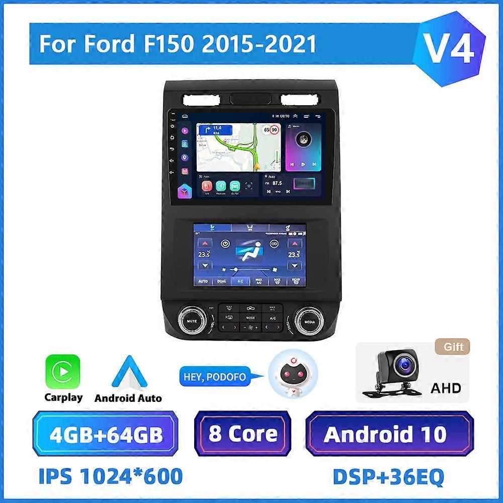 Podofo Carplay Car Stereo Radio For Ford F150 2015-20212Din Android Auto AI Voice WIFI+4G GPS Navigation DSP Bluetooth Head Unit