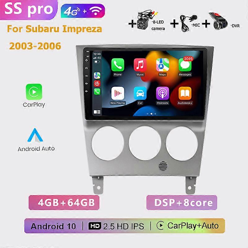 2DIN no DVD car radio Android multimedia player Auto carplay GPS navigation For Subaru Impreza GD GG 2003 2004 2005 2006