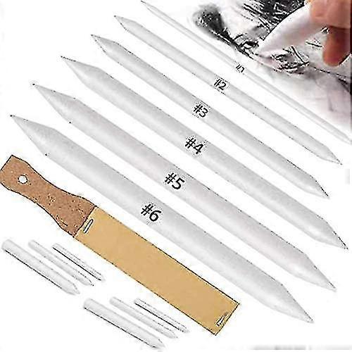 13 Pcs Blending Stumps And Tortillions Paper Art Blenders With Sandpaper Pencil Sharpener Pointer For Student Artist Charcoal Sketch Drawing Tools