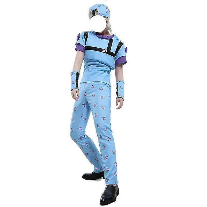 Cosplay Costume Johnny Joestar Steel Ball Run White Men Halloween Carnival Party Outfits