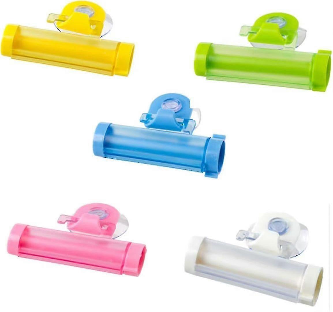 Toothpaste Squeezer, Rolling Toothpaste Dispenser Creative Sucker Holder Hanger Gadget Toothpaste Holder For Bathroom Accessories(5pcs, Multicol