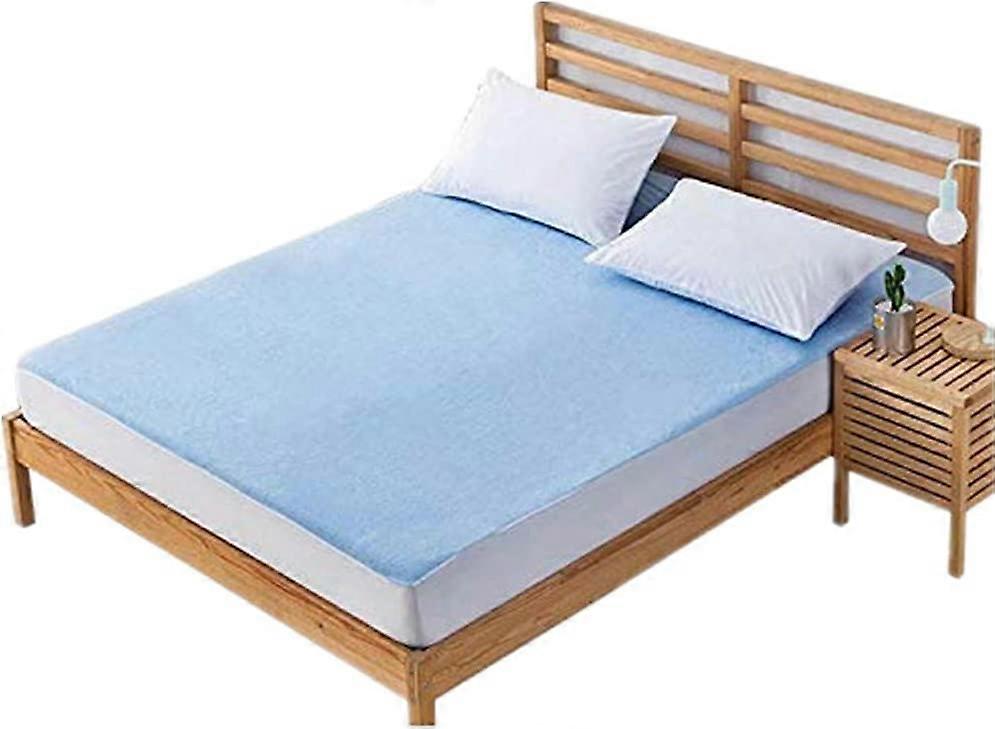 Cotton Fitted Sheet 90 200 Protection (pillowcase not included) Blue