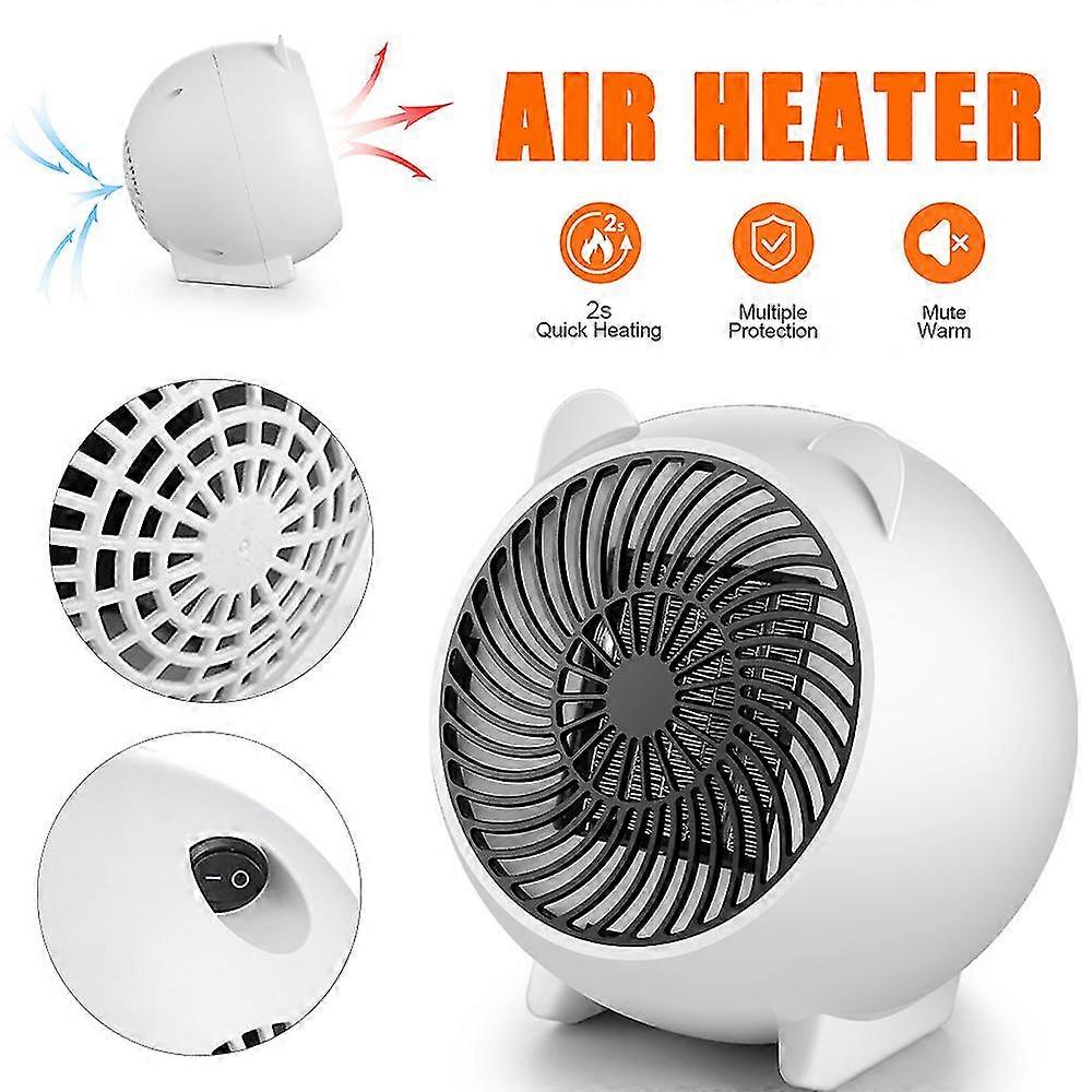 Royaume-Uni / eu Plug Mini Air Heater Desktop Heater Fan Low Noise For Office Home