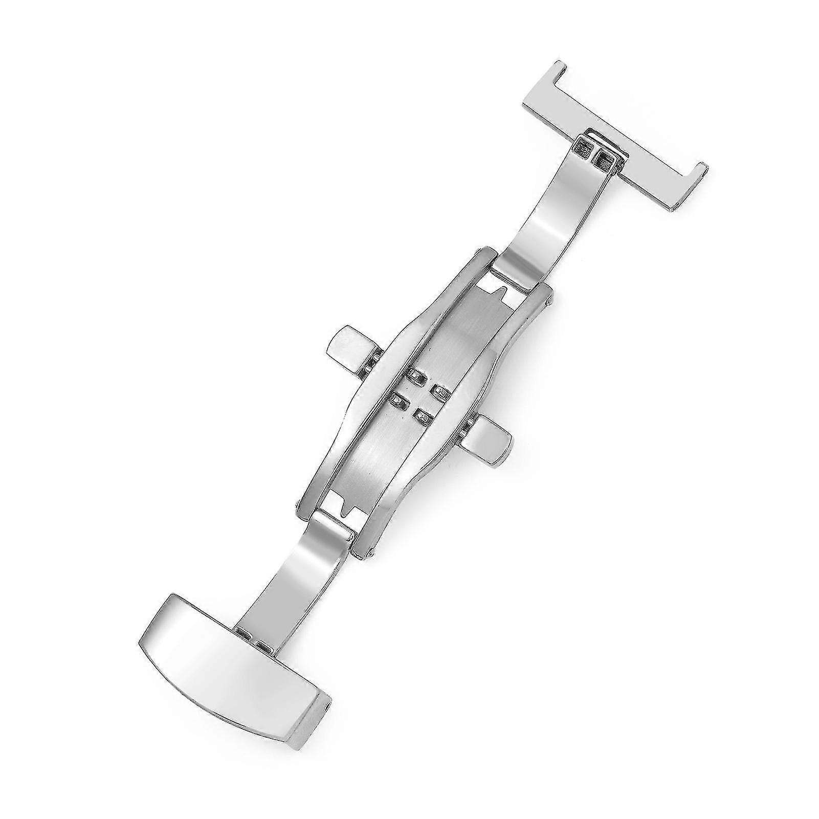 Naievear 18/20mm Watch Band Clasp Automatic Easy Installation Double Click Stainless Steel Butterfly Deployment Buckle For Daily Wear -t