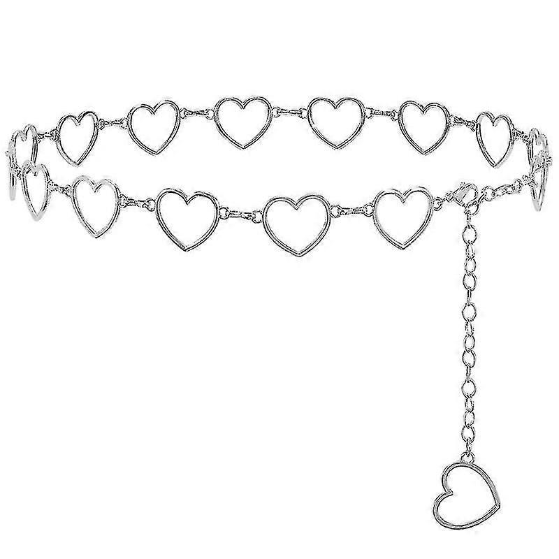 معدن القلب شكل ديكور أزياء الجسم سلسلة حزام