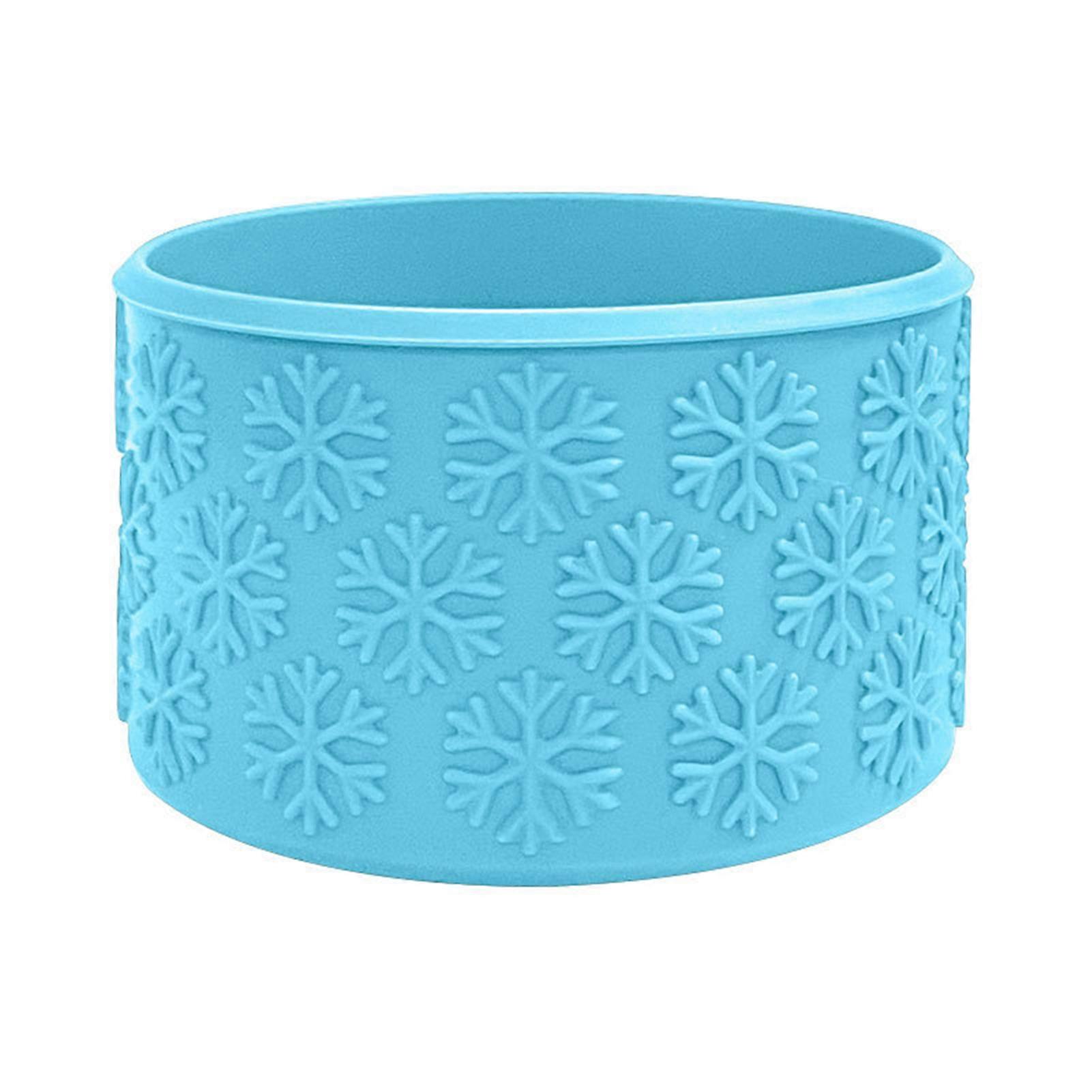 Silicone Cup Sleeve Anti-Slip Mug Boot Protective Cover for Tumbler Winter Christmas Snowflake Texture Shockproof Bottle Bottom Sleeve
