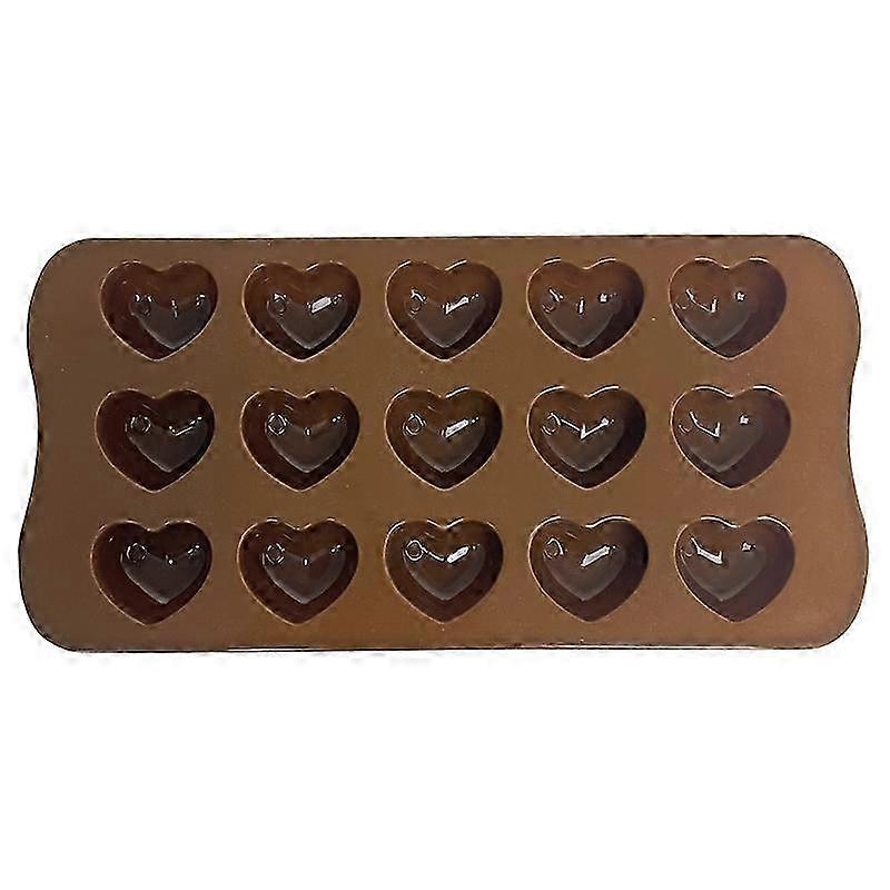 Silicone Chocolate Moulds, Heart Shape 15 Cavities, Silicone Mould Chocolates Heart, Non-Stick Ice Cube Mould Heart for Chocolate, Wine Gum, Sweets, V