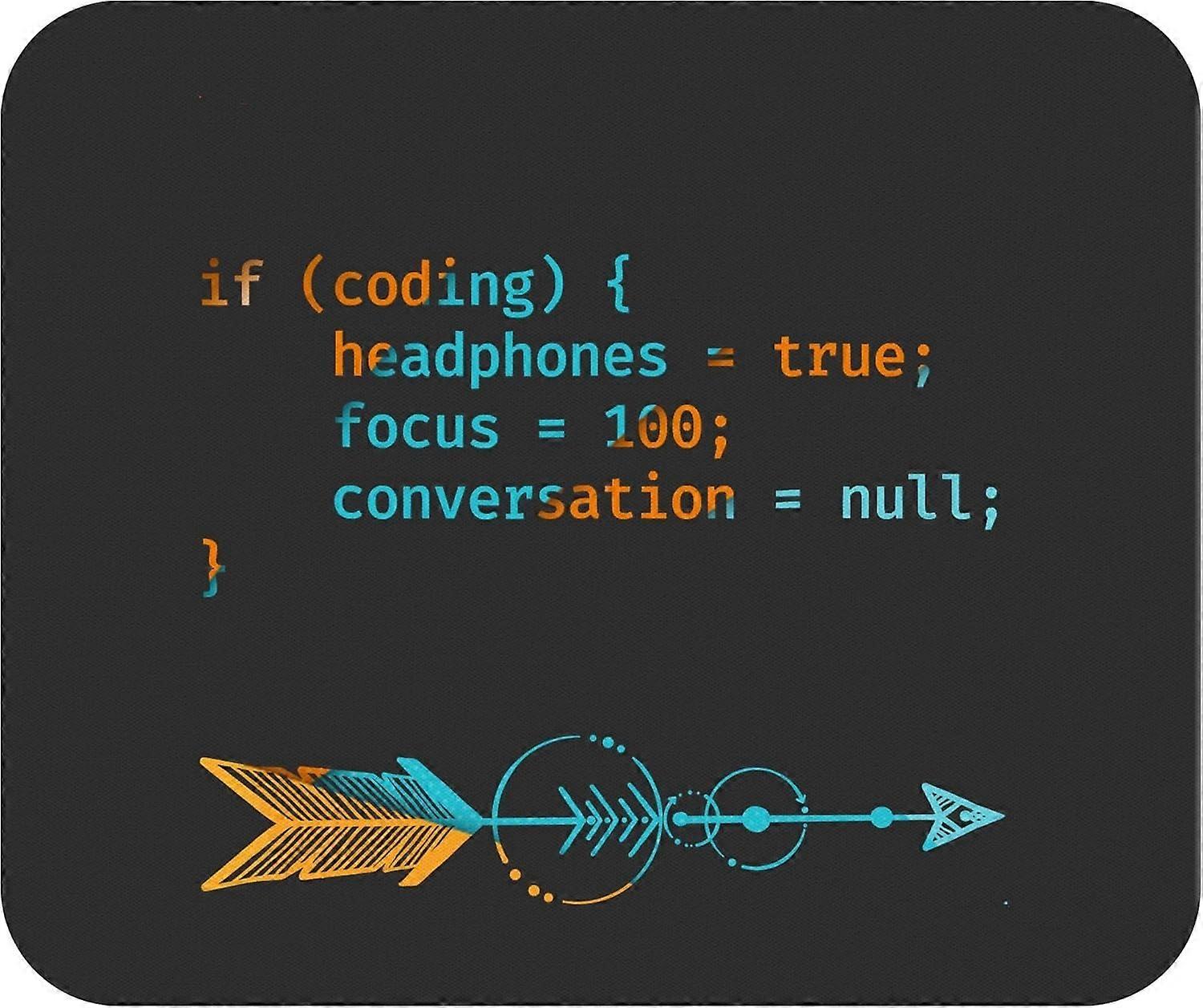 Office Mouse Pad Joke Mousepad - Lustiger Witz Programmierung beim Codieren von Kopfhörern Fokus Code Coder Programm