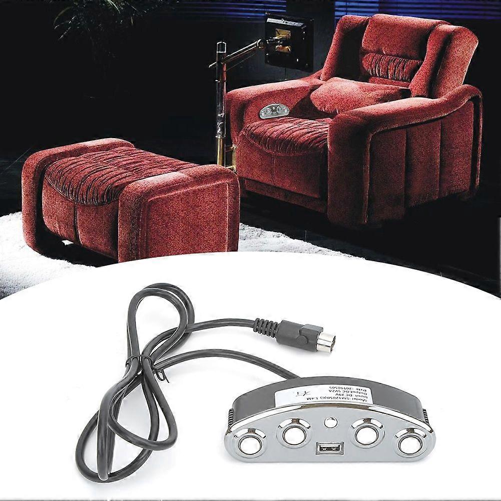 Hand Controller Electric Recliner Chair Sofa Lifting 5 Button Hand Switch with USB PortSilver