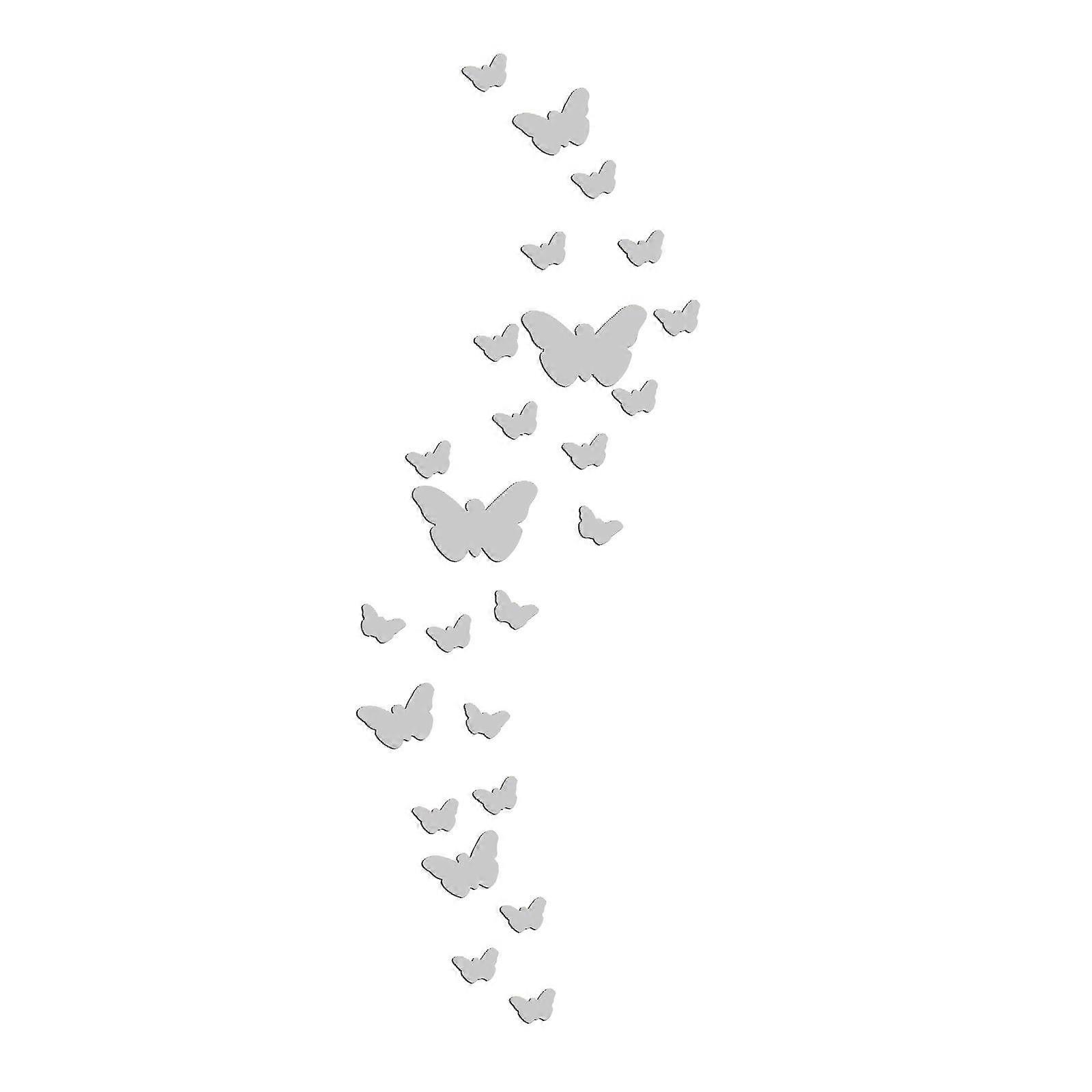 30PCS Butterfly Combination 3D Three-dimensional Mirror Wall Sticker Home Decora