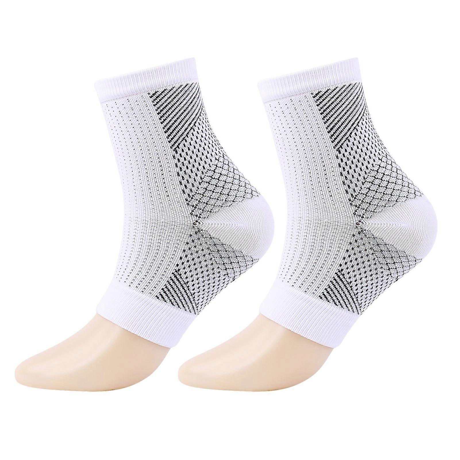 1 Pair Unisex Compression Ankle Cuffs Mid-tube High Elasticity Open-toe Socks Neuropathy Ankle Sleeves Sport Ankle Support for Unrestricted Movement A