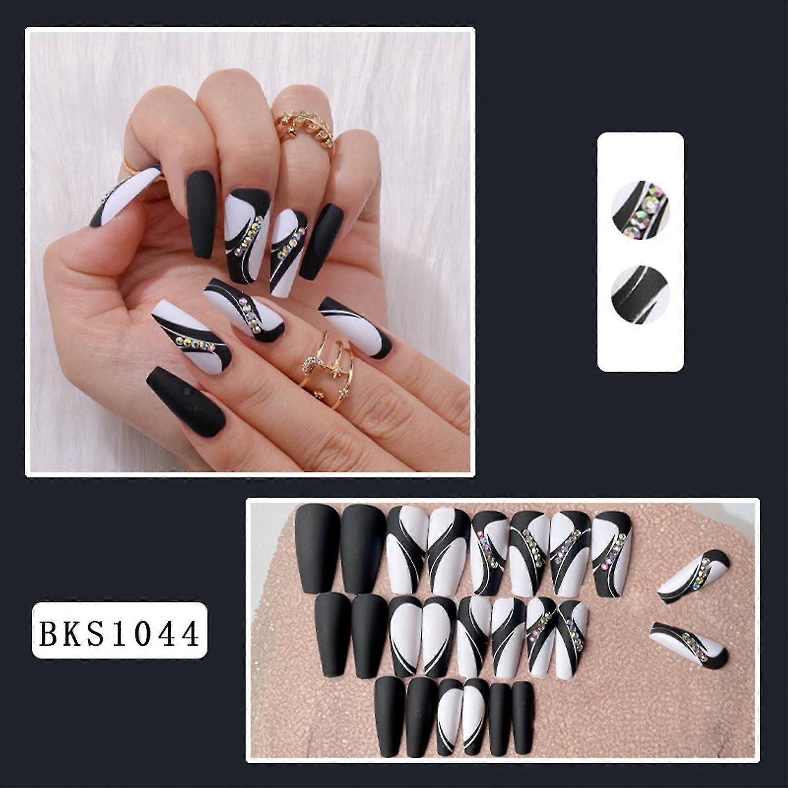 Mid-length Frosted Fake Nails Ultra-flexible Lasting Com  Jelly Glue Model