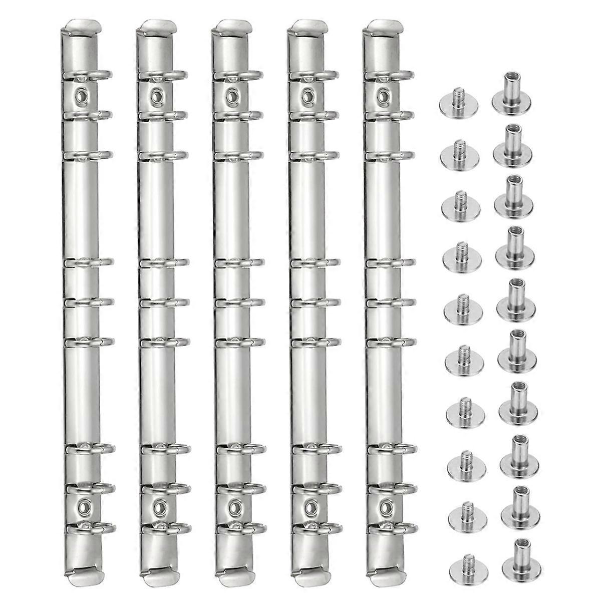 B5 9-Hole Ring Binder Mechanisms, 4 Set Binder Spine Replacement for Binder Planners,2cm, Silver