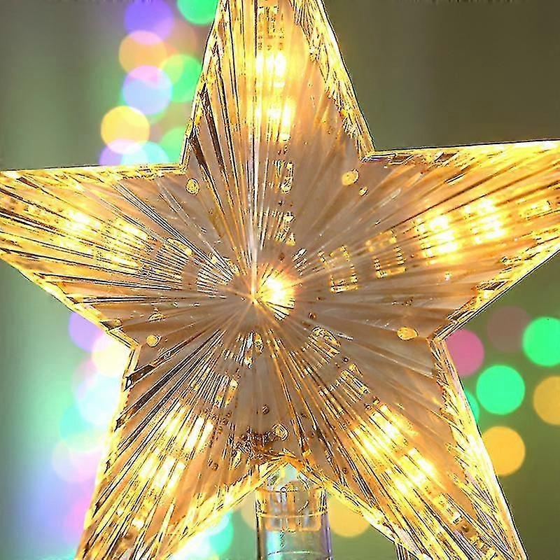 Christmas Tree Top With 10 Leds With Power Plug - 18 X 22 Cm