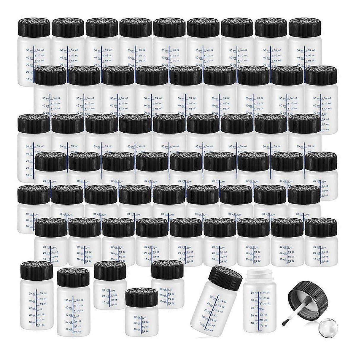 120Pcs Touch Up Paint Bottles with Applicator Brush and Lids 2 Oz and 1 Oz Liquid Capacity Plastic