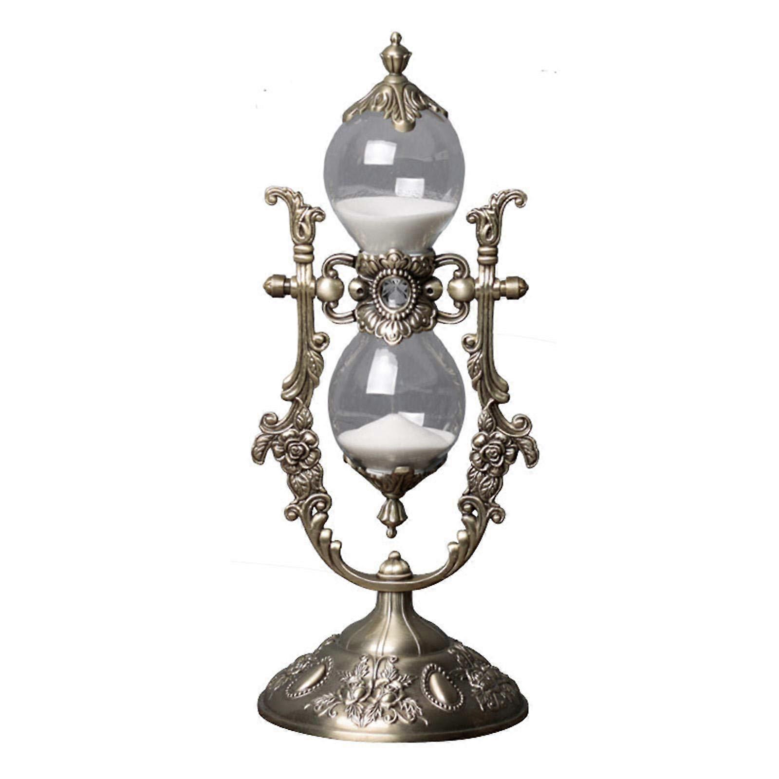 Embossed Golden Hourglass Timer, 15-Minute Vintage Design for Office and Decor