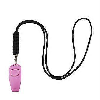 Dog Training Ultrasonic Whistle And Clickers Promotes Discipline with Lanyard Dog Walking Behavior Control Clickers Set  White