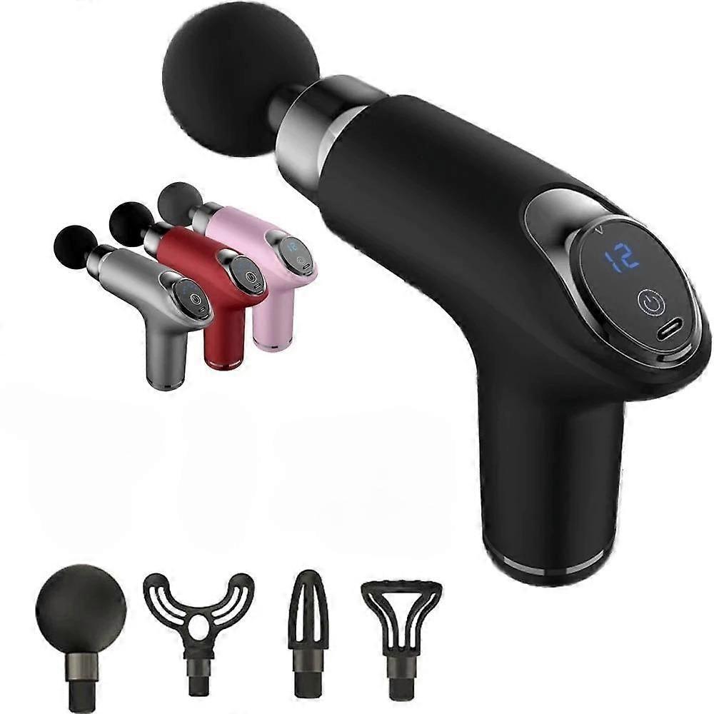 New Portable 12 Speed Electric Mini Massage Gun LCD High Frequency Fascia Gun Deep Tissue Massager Muscle Relaxing Body Massage Slimming