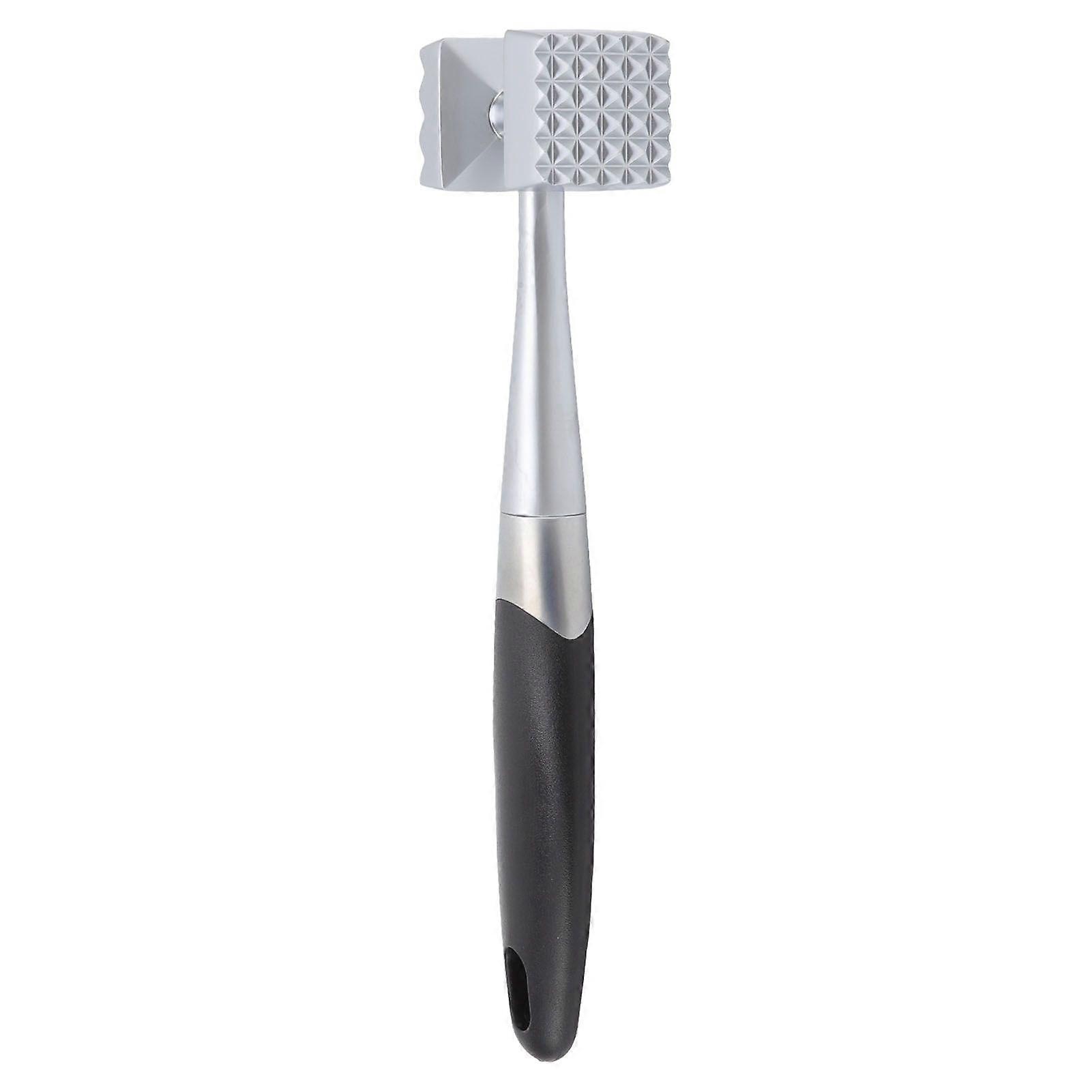 Meat Tenderizer Dual Sided Zinc Alloy Ergonomic Rubber Handle Balanced Design Meat Mallet for Steak Chicken Fish