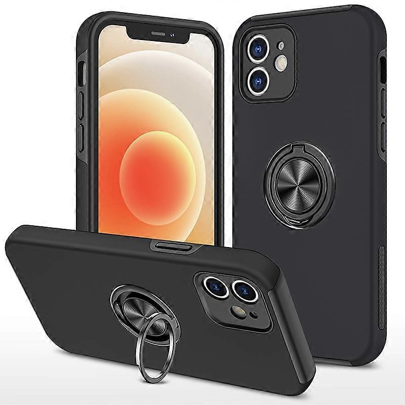 For iPhone 12 mini Magnetic Ring Kickstand Shockproof Phone Case