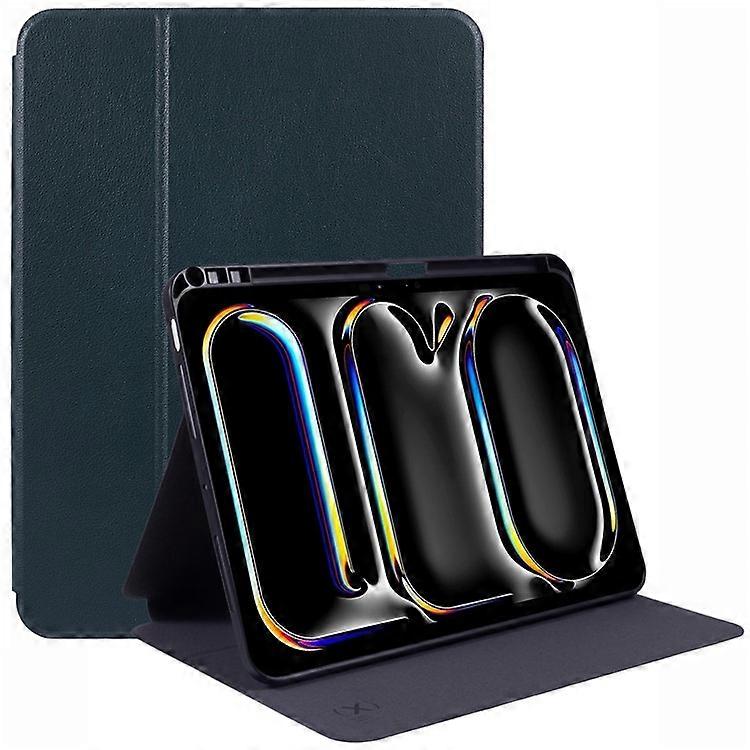 X-LEVEL Compatible For iPad Pro 11 (2024) Case PU Leather Auto Wake / Sleep Cover with Pencil Holder Litchi Texture