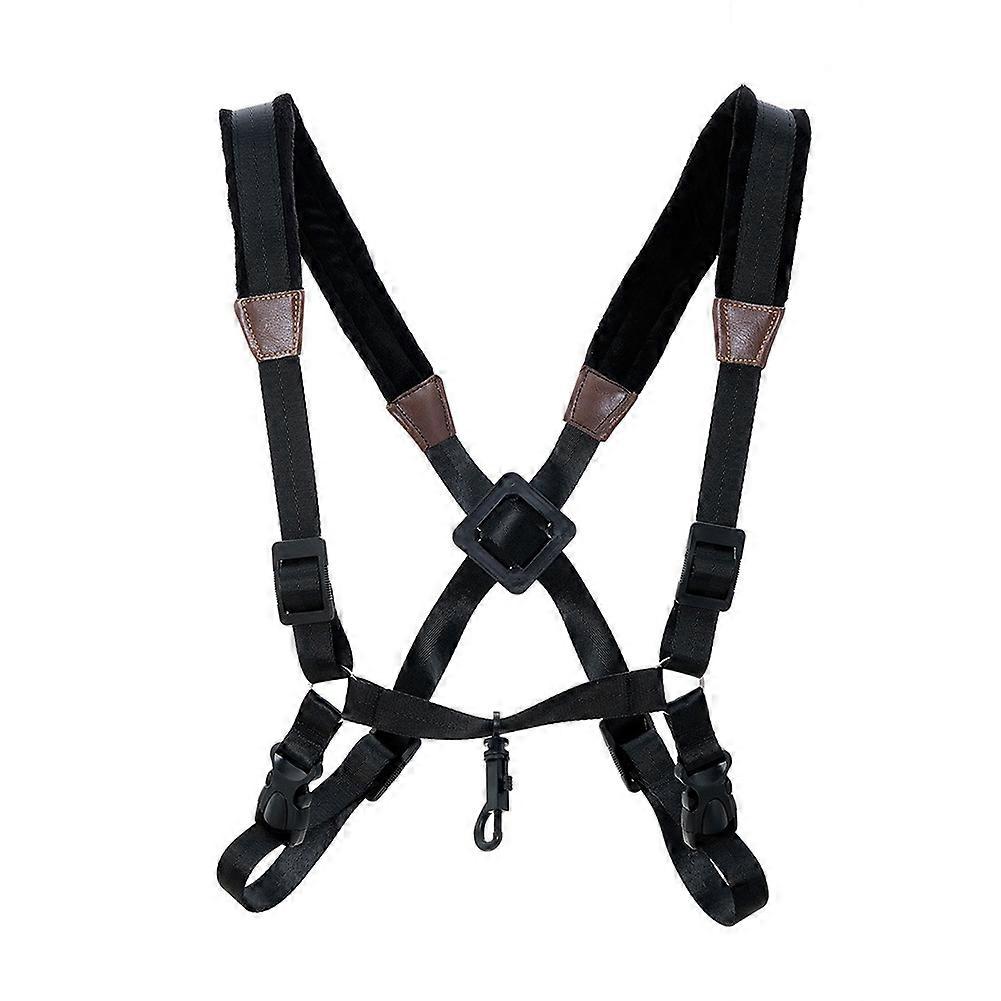 Adult Adjustable Soft Saxophone Strap Double Shoulder for Alto Tenor Soprano Saxophone Reduce Neck and Shoulder Stress Perfect Gift