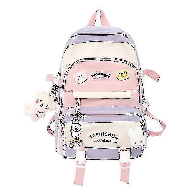 لطيف الأزياء الشعبية الجديدة فتاة طالبة حقيبة مدرسية متعددة الجيوب ذات سعة كبيرة في الهواء الطلق الترفيه للماء النايلون النساء # 39 ؛ ق حقيبة ظهر -3